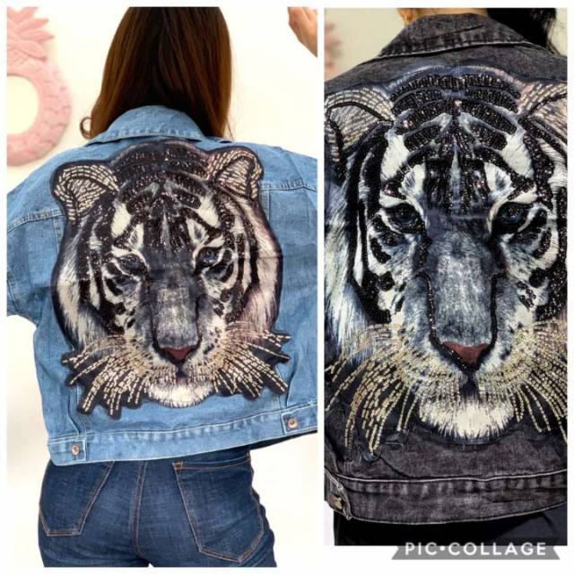 Jaket Jeans Harimau gambar 3D