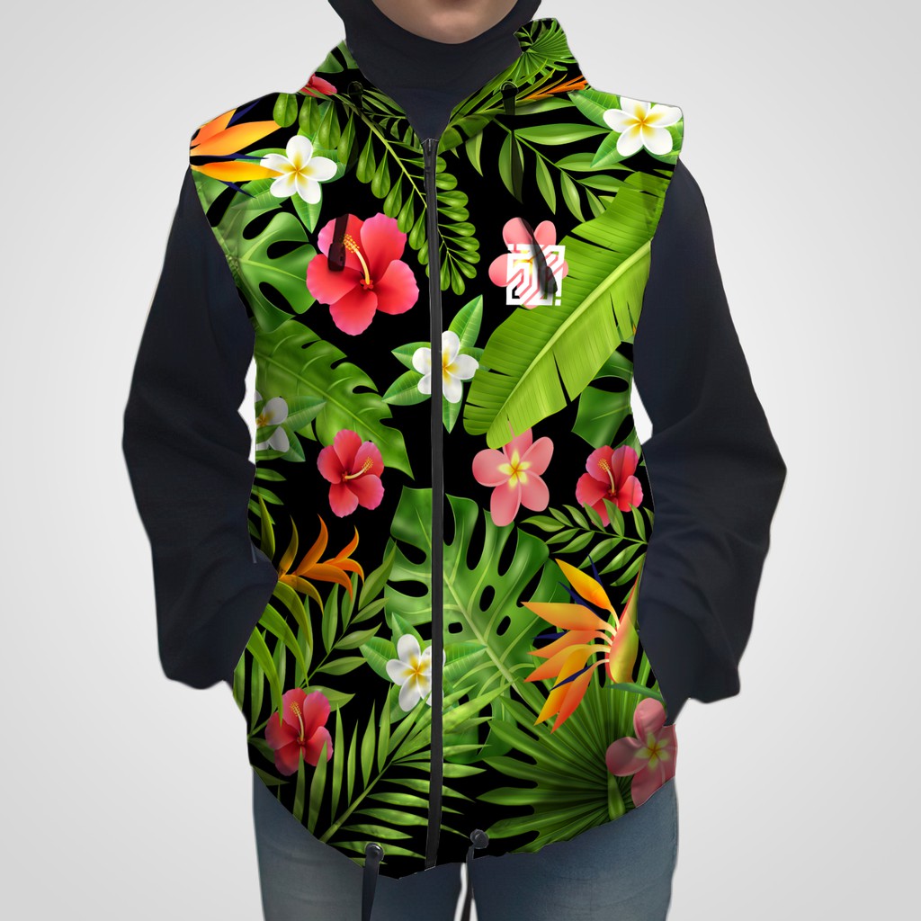 Rompi Printing Parasut Wanita Pria Vest Hoodie Olahraga Running dan Sepeda SV-037 Custom