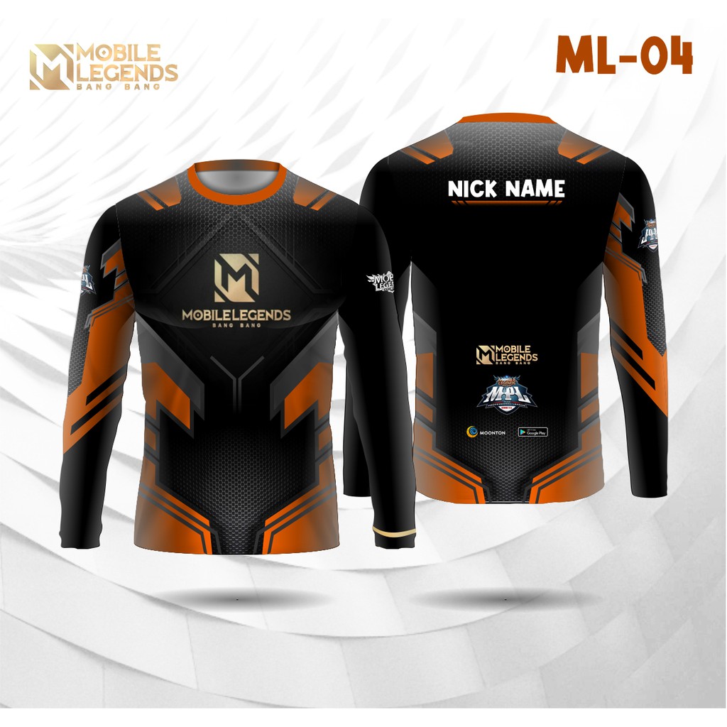 Jersey e sport mobile legends baju ml kaos gamer lengan panjang