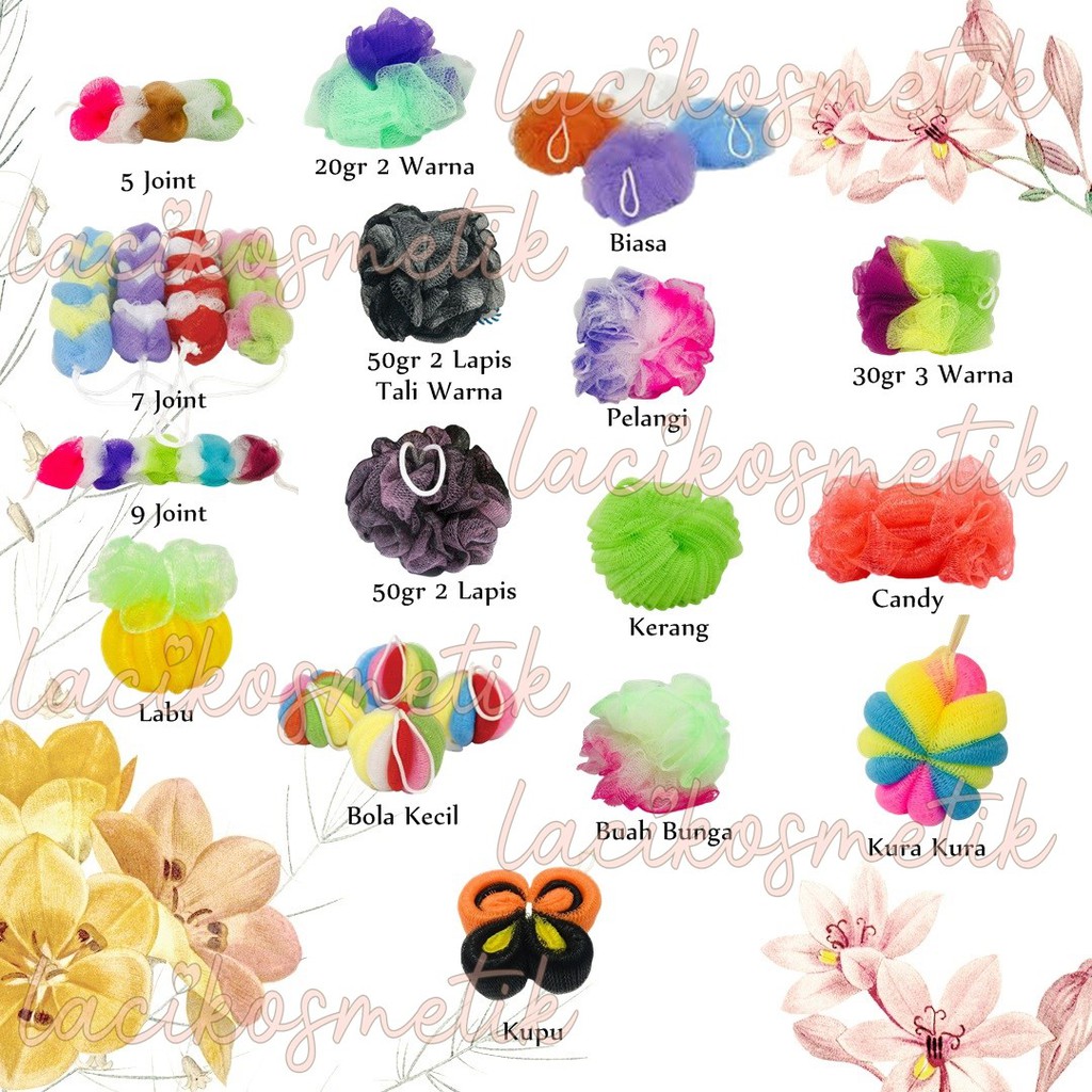 ✨LACIKOSME✨ SALSA SPONS MANDI WARNA WARNI - SPONGE BATH MODEL LUCU SHOWER PUFF