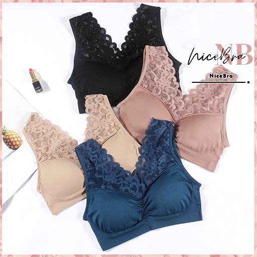 Brasay Bra Bh Wanita Tanpa Kawat Bahan Halus Pakaian Dalam Bralette Elastis Import 1021