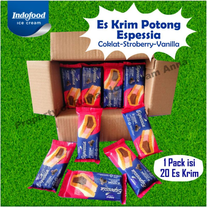 Es Krim Potong Espessia Indoeskrim Indofood Ice Cream Singapore Isi 20 pcs