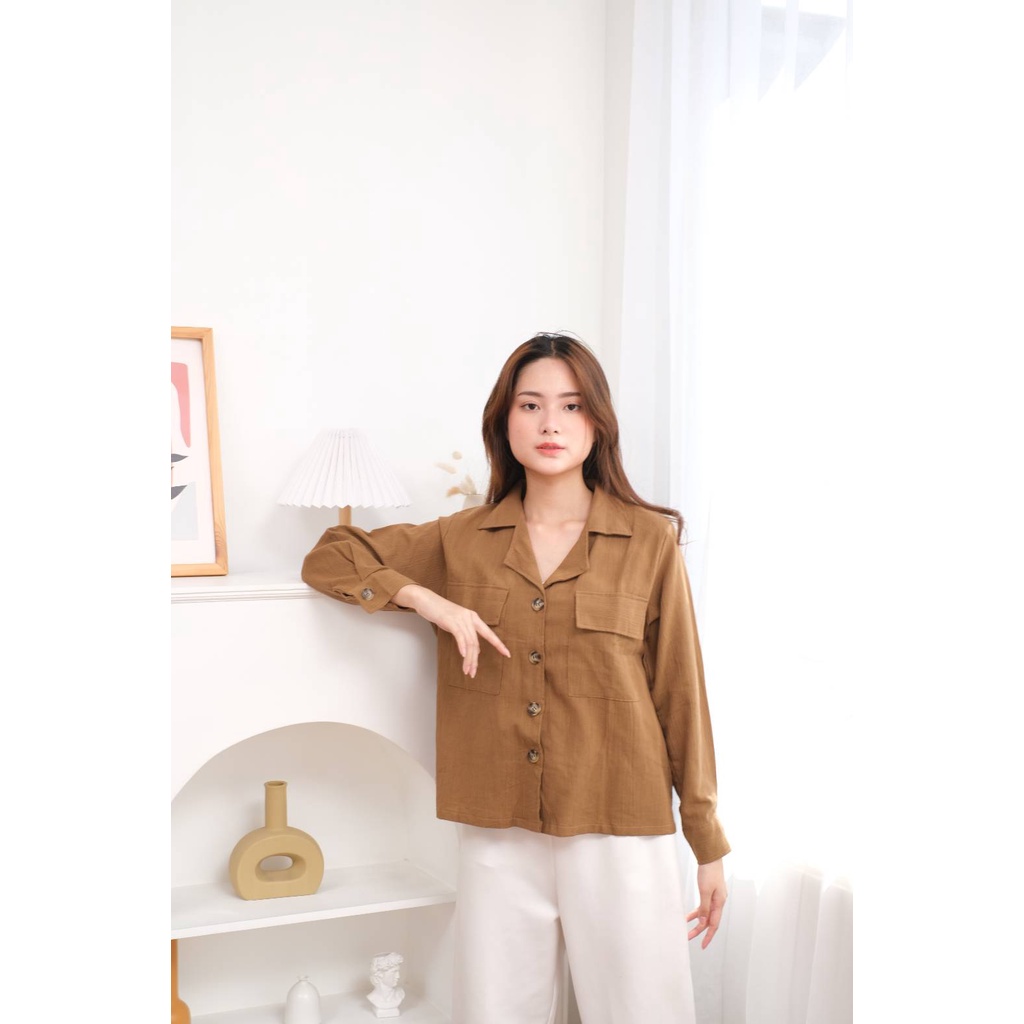 FWR - GRACE BASIC LINEN CRINKLE SHIRT 2418