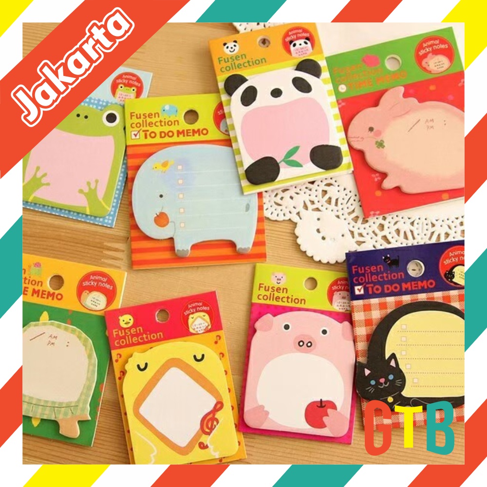 

❤GTB❤ Sticky Notes Motif Hewan Tempelan Kertas Catatan Memo Note Karakter Animal Mini Book Karakter Binatang Lucu R343 R457