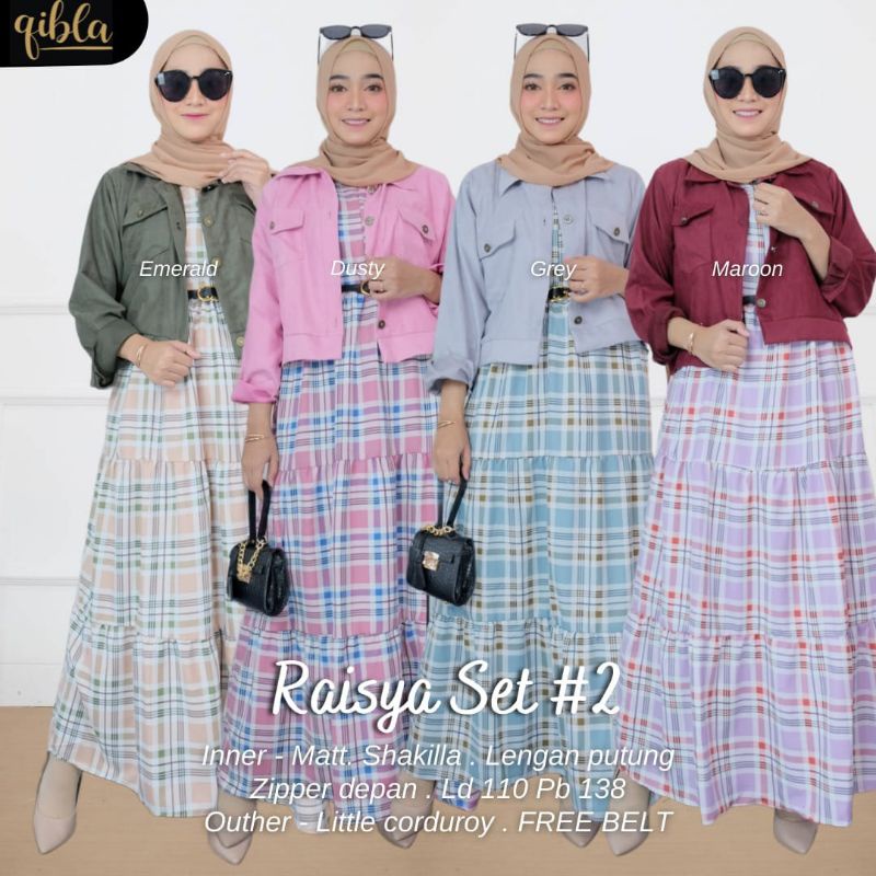 SET WANITA / SET GAMIS WANITA / SET CARDIGAN / RAISYA SET / GAMIS TERBARU / SET GAMIS DAN CARDIGAN /