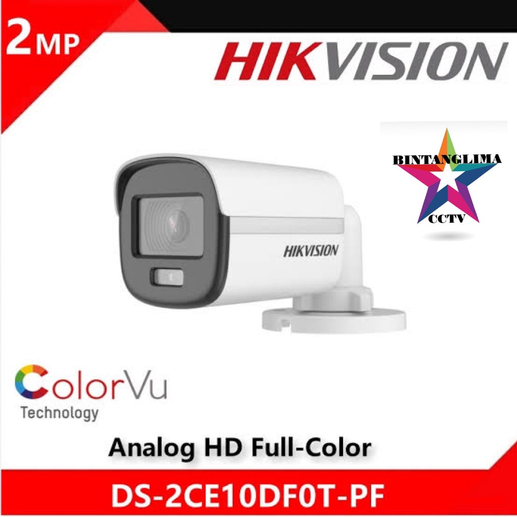 HIKVISION DS-2CE10DF0T-PF 2MP ColorVu Fixed Bullet Camera