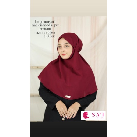 jilbab instan tali diamond premium sa'i hijab ( jilbab diamond polos)