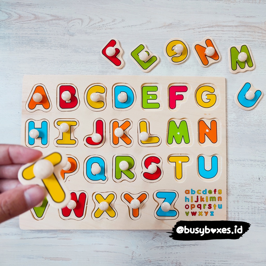 [busyboxes.id] Mainan Edukasi Puzzle Kayu Huruf Kapital Puzzle Abjad Puzzle Alphabet