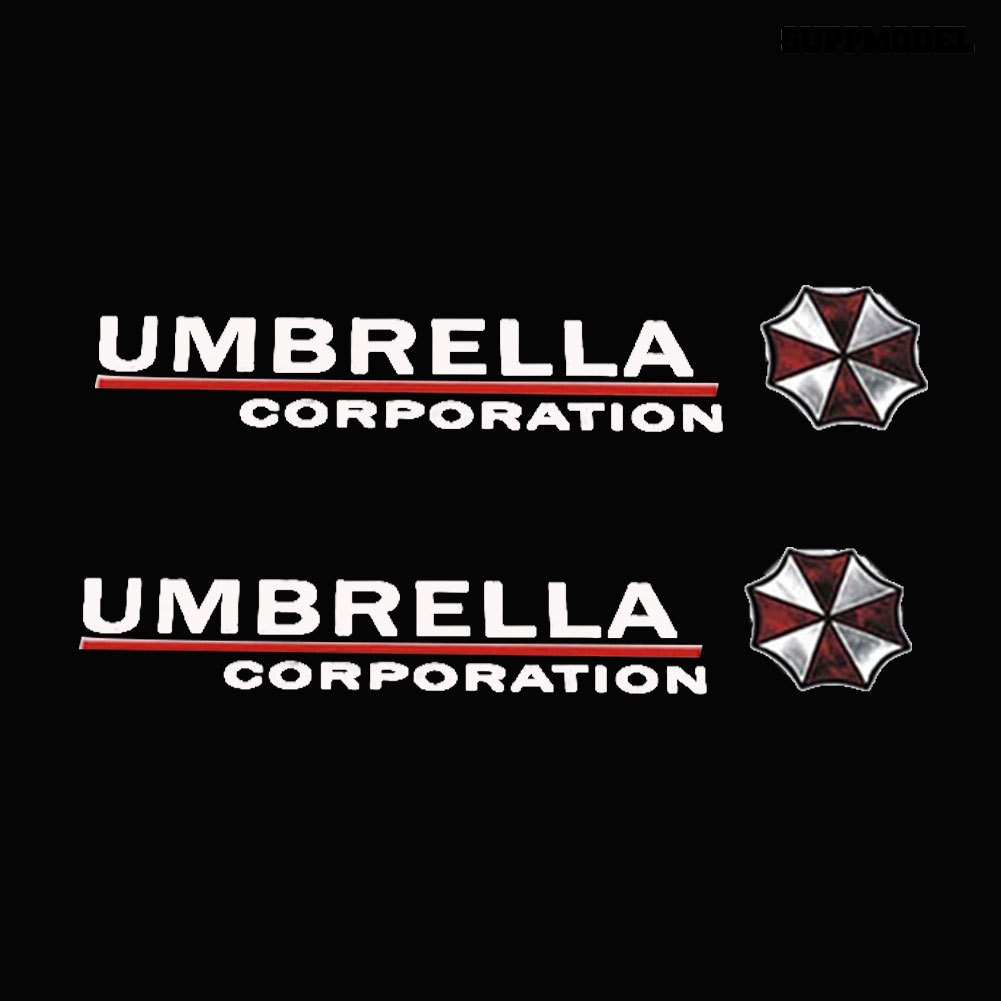 1 Pasang Stiker Reflektif Tema Umbrella Corporation Untuk Kaca Spion Mobil