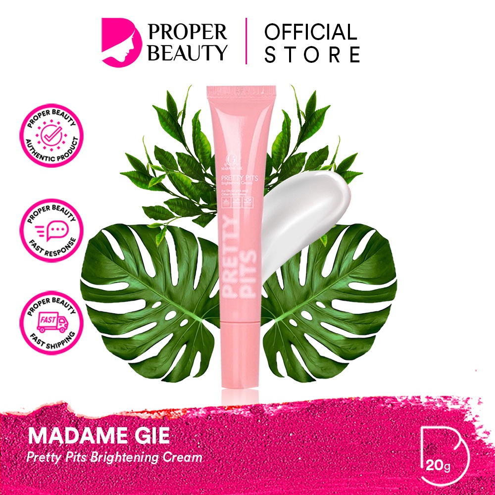 MADAME GIE Pretty Pits Brightening Cream Indonesia / Krim Pencerah Kulit 20g / Hydrating Pelembab / Barrier Moisturizer Radiance Aquanite Skin Acno Afterhours / Skincare Body Care Lotion / Facial Wash Toner Essence Serum Eye Sunscreen / Paket Wajah Face