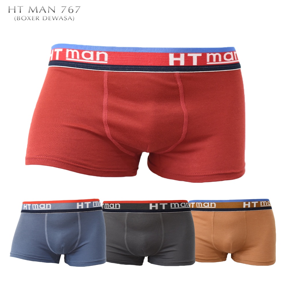 3 Pcs Celana Dalam Pria Dewasa HT Man Boxer 767 Celana Boxer Pria L XL XXL