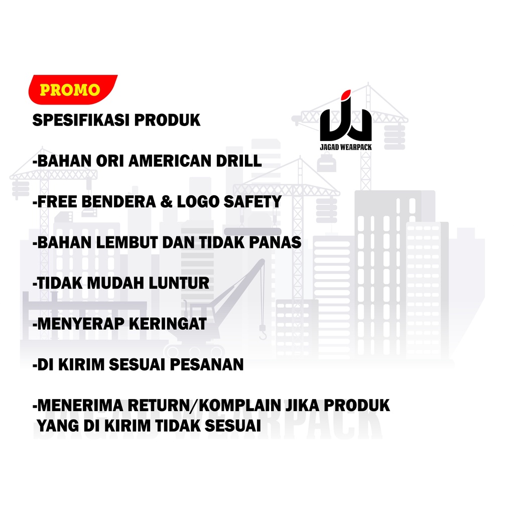 Wearpack Safety Katelpak Atasan Kemeja Kerja Potongan Lengan Panjang Baju Kerja DONGKER OREN