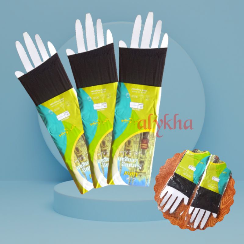 Manset tangan polos stoking hitam tipis/deker tangan