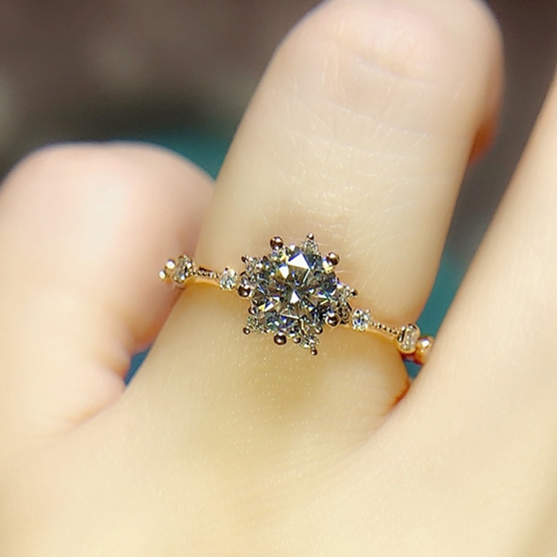 Cincin Cubic Zirconia Bentuk Bintang Untuk Wanita