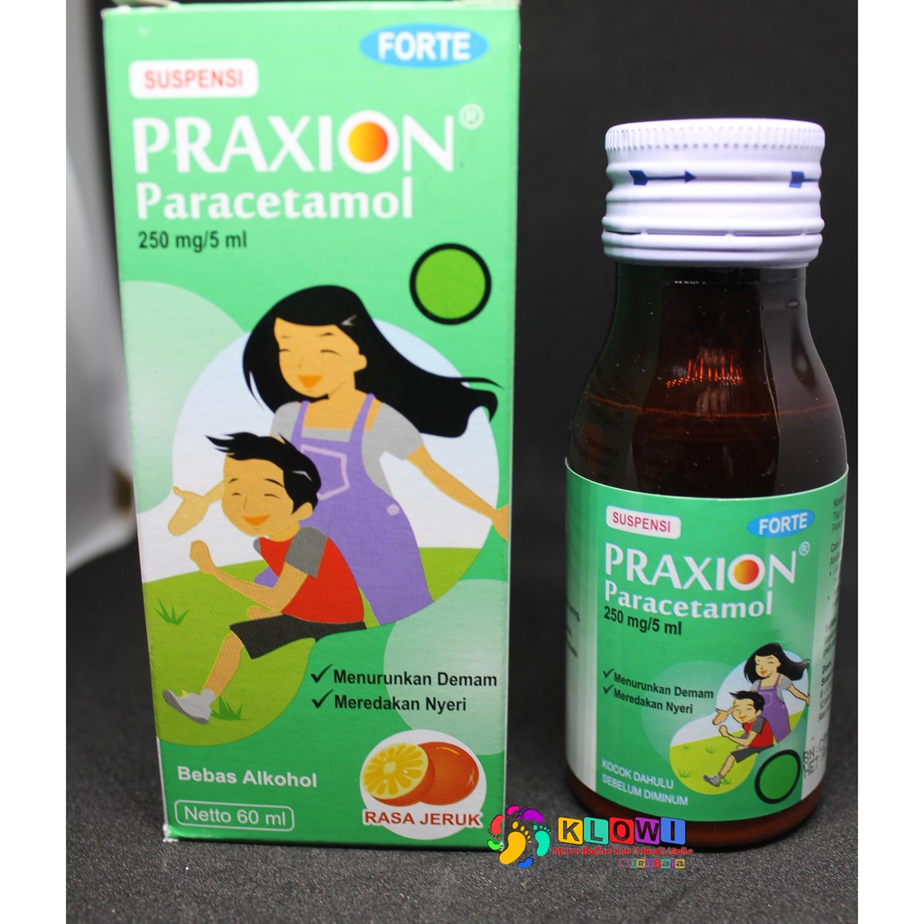 PRAXION FORTE PENURUN PANAS ANAK, Micronized PARACETAMOL,MEREDAKAN DEMAM, rasa jeruk 60 ML