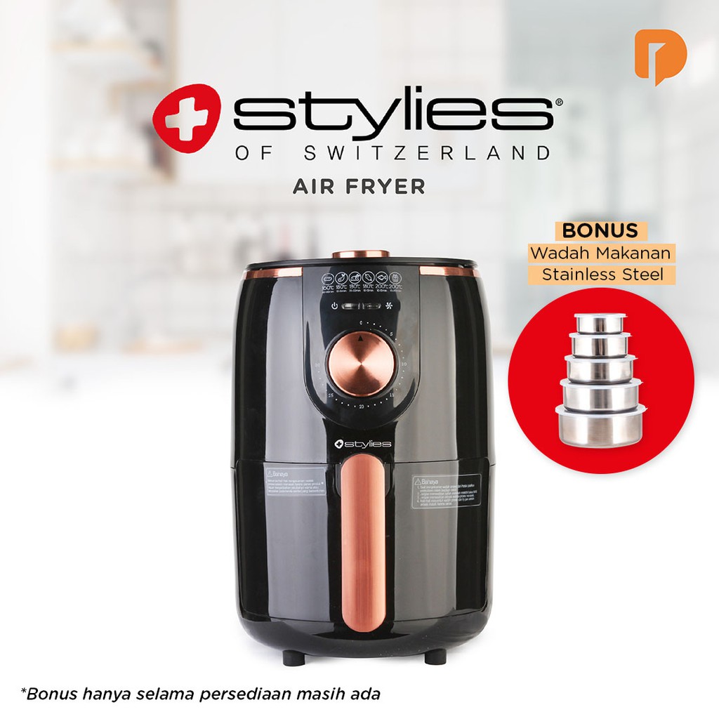 Stylies Air Fryer / Alat Penggorengan Tanpa Minyak / Gorengan Sehat