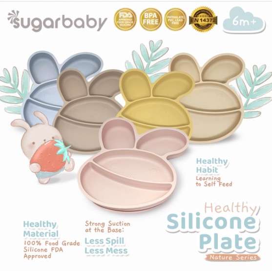 Sugar Baby Healthy Silicone Plate Nature Series / Piring Makan Anak