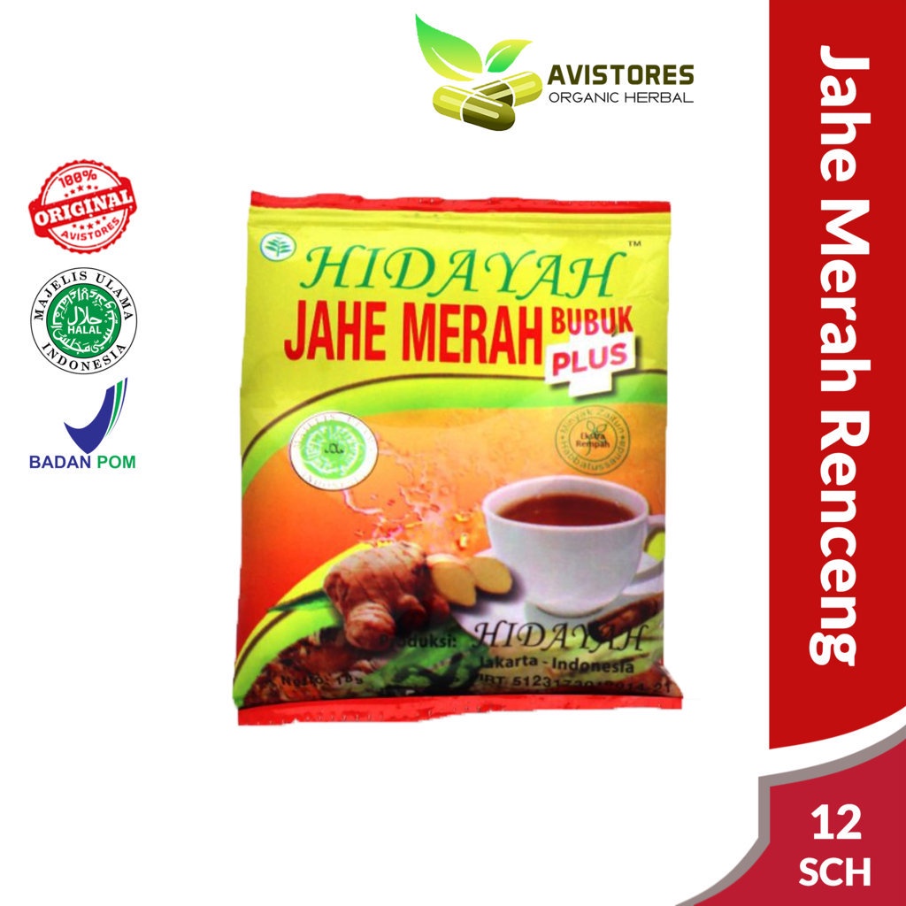 

Jahe Merah Instant Hidayah Isi 12 Sachet