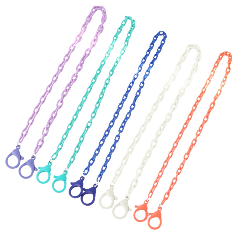 Acrylic Rope Chain Hanging Rope Candy Color Hanging Neck Double Buckle Mask Anti-Drop Rope