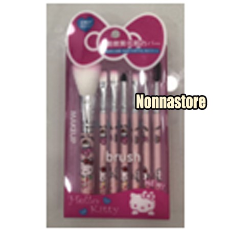 HELLO KITTY Makeup Brush Set / Kuas Kecantikan isi 5 atau 7