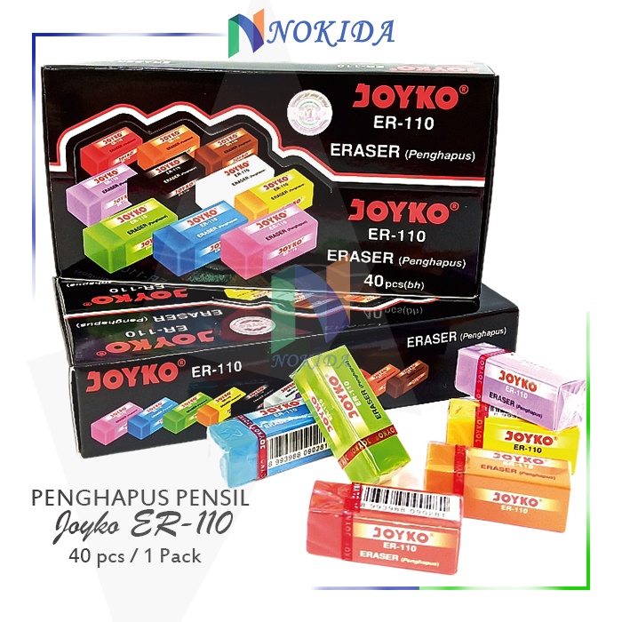 

Nokida Penghapus Pensil Kecil Joyko ER-110/40 pcs / Stip 2B Eraser Pencil 1 Box