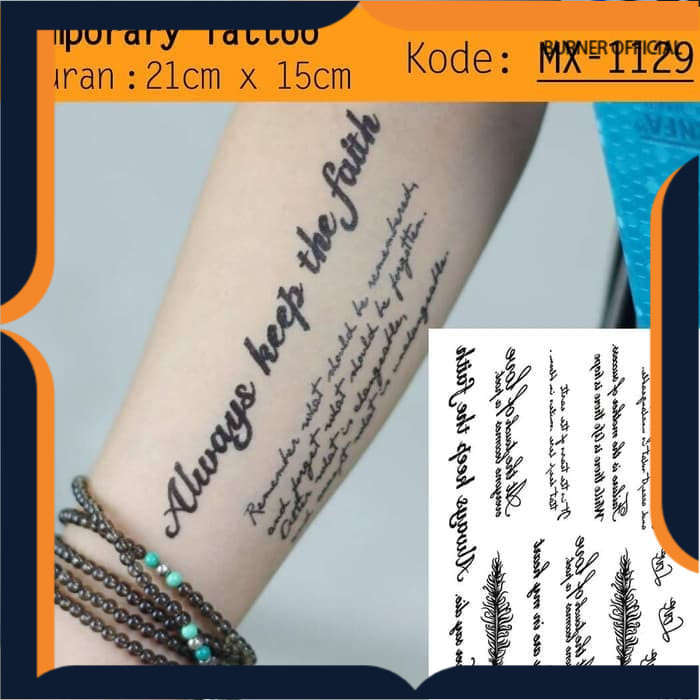 TATO TEMPEL TEMPORER STIKER LENGAN / Temporary Tatoo sticker tulisan Word love