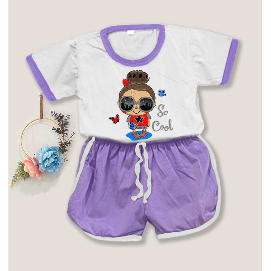 Rillo - Setelan Baju Playset Cupa Cups Anak / Setelan Anak Perempuan Usia 1-5 Tahun