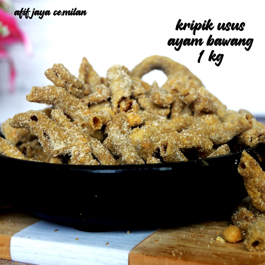 

Keripik usus ayam super rasa ayam bawang 1 kg afif jaya cemilan