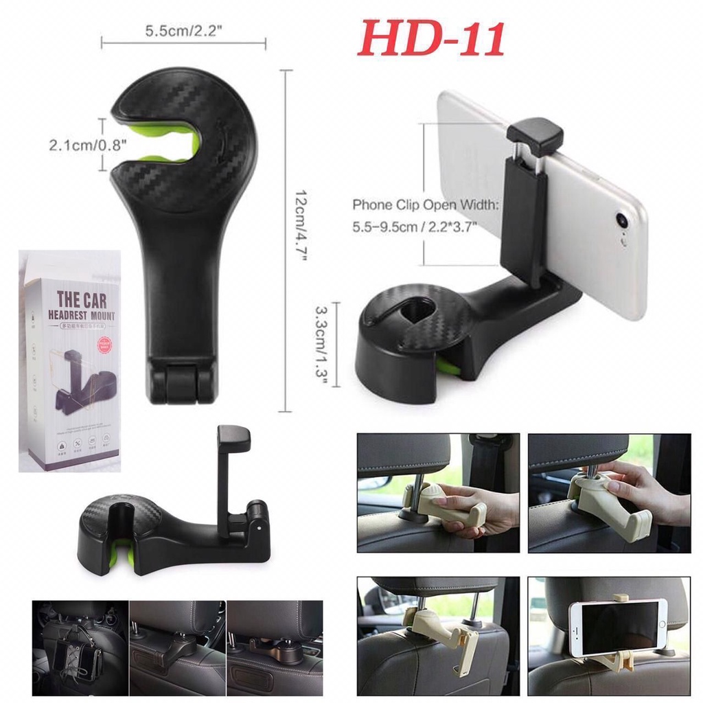 HD-11 Holder jok mobil Car headrest Holder Hp Hook Hanger Gantungan Mobil Serbaguna