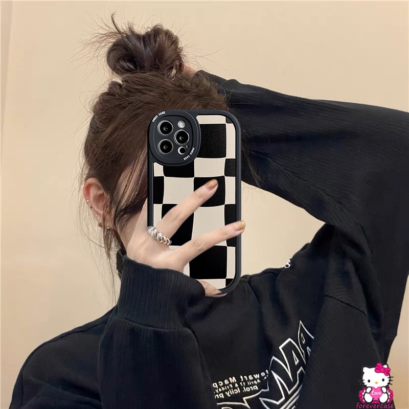 Soft Case TPU Motif Kotak-Kotak Hitam Putih Untuk Xiaomi Redmi 10A 10C 9T 9 9C 9A 10 Redmi Note 11 9s 11s 8 10s 10 9pro 10pro Max Plus POCO M3 X3 Pro