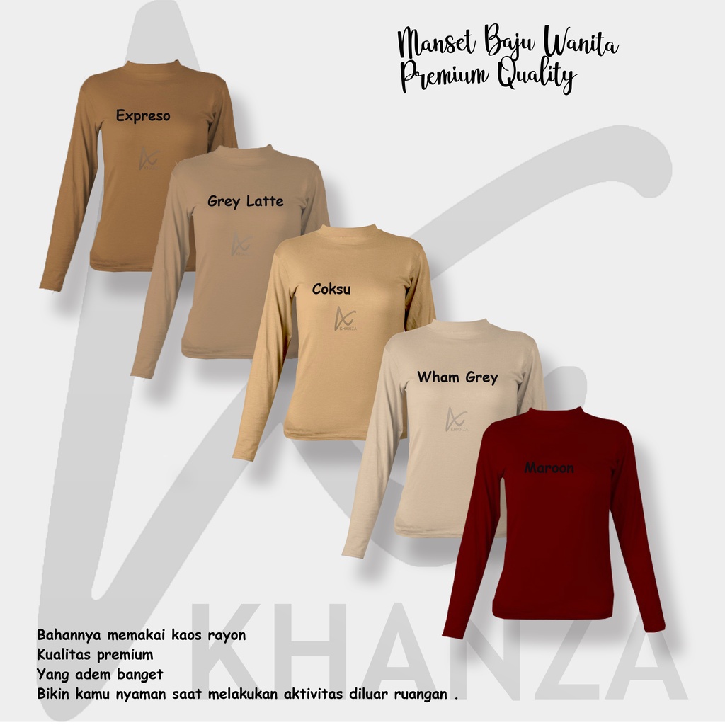 Baju Manset Premium Basic Rayon Turtle neck, Rayon Premium, kaos manset, manset adem banget