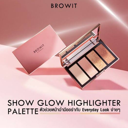 BROWIT Show Glow Highlighter Palette/makeup/kosmetik/wajah/bedak/thailand