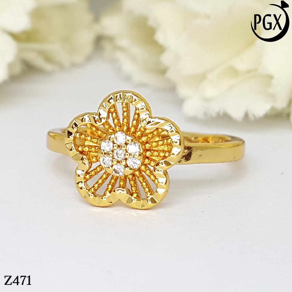 PGX Cincin Xuping Wanita Lapis Emas Aksesoris Perhiasan Fashion Premium - Z471