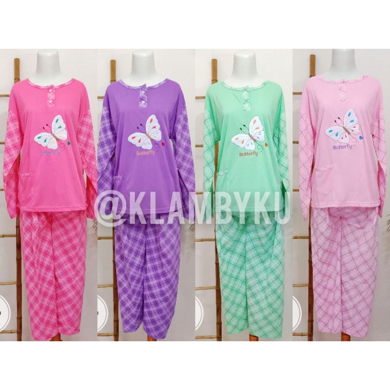 BAJU TIDUR DEWASA BAJU LENGAN PANJANG CELANA PANJANG UKURAN JUMBO BAHAN KAOS PREMIUM STARLIE (COD)