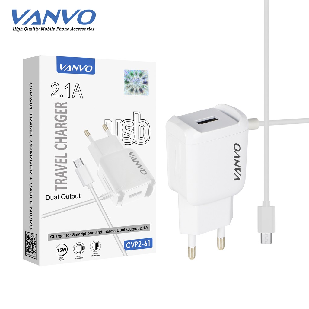 Charger Vanvo CVP2-61 + Kabel Micro Output