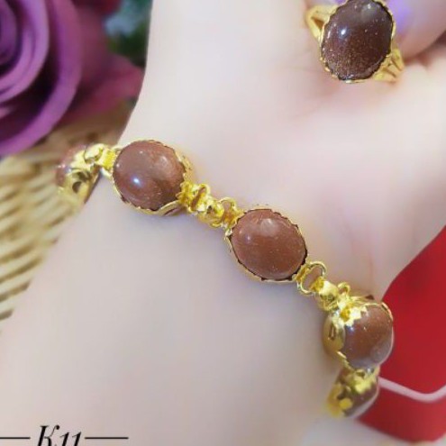 Xuping Gelang dan Cincin Lapis 24K Terlaris T255