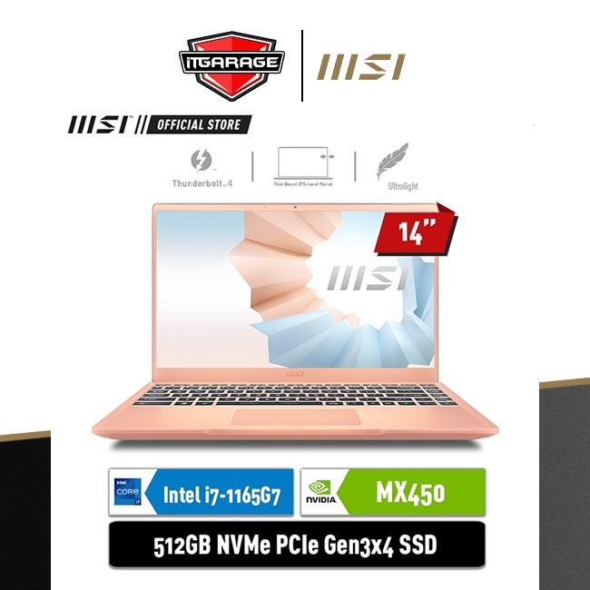 MSI Modern 14 B11SB-219ID|i7-1165G7/16G/512G/MX450-2G