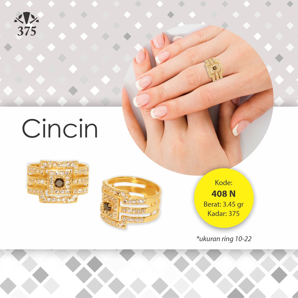CINCIN EMAS ASLI VARIASI KOTAK BATU HITAM