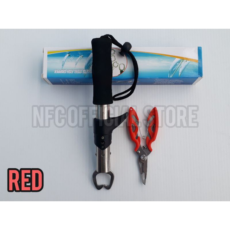 MURAH, 1set Alat penjepit mulut ikan / lip grip + Tang mancing split ring (cutting line / potong)