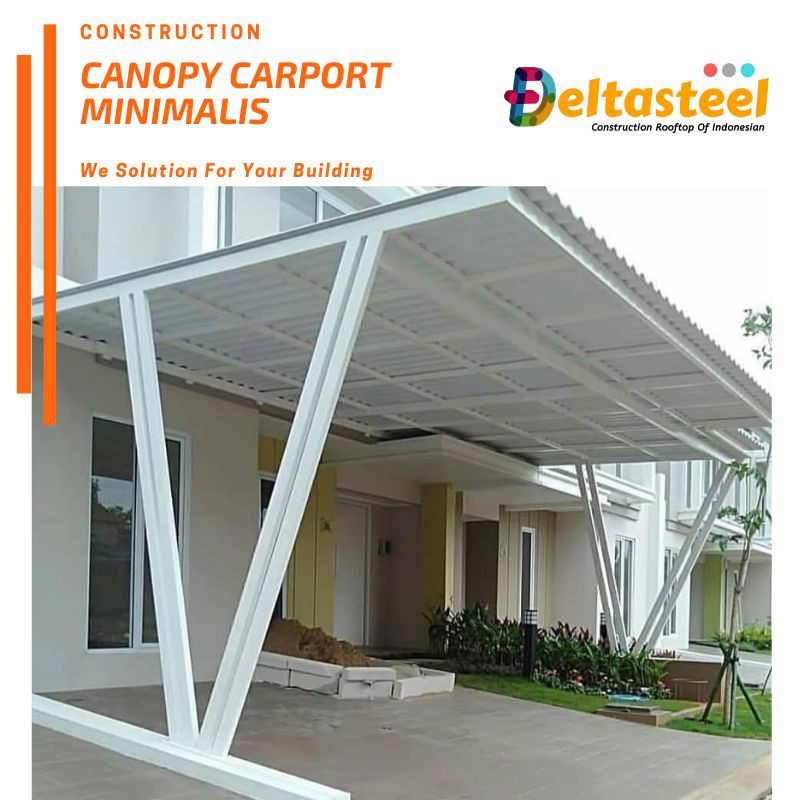 Kanopi besi hollo atap spandek alderon untuk penutup carport teras rumah minimalis murah