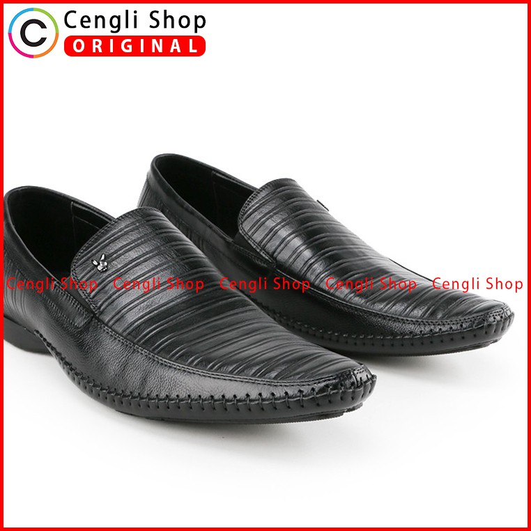 PLAYBOY SEPATU KERJA KANTOR PRIA BRANDED ORIGINAL TERBARU HITAM PL01