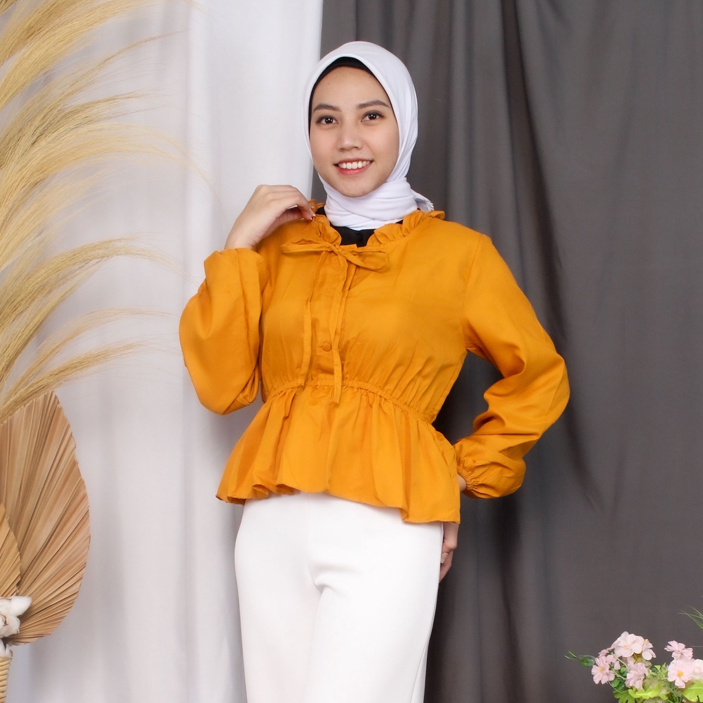 RX Fashion -  Mikela Blouse // Blouse Wanita-R2-MUSTARD