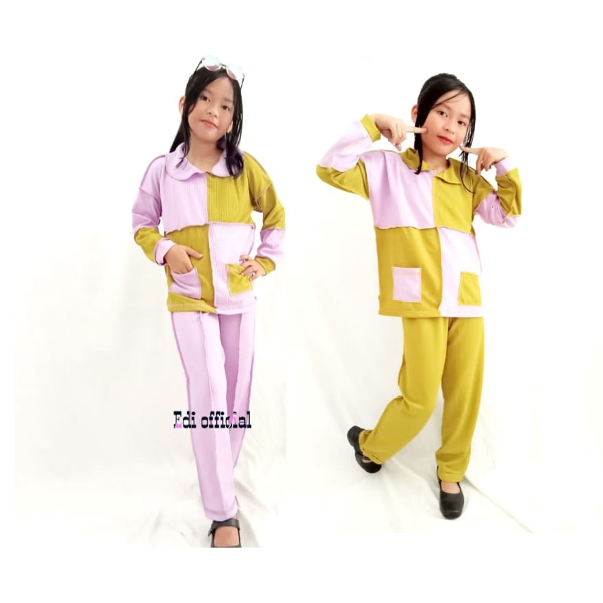 Fashion Anak Perempuan Set Baju Anak Terbalik terbaru  2 sd 12 Thn