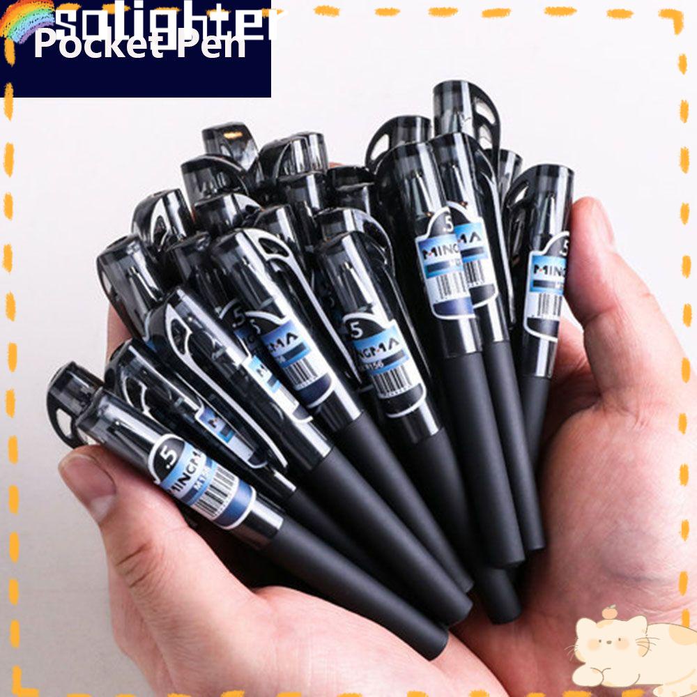 Solighter 5PCS Pulpen Saku Mini Portable 5PCS Untuk Pelajar