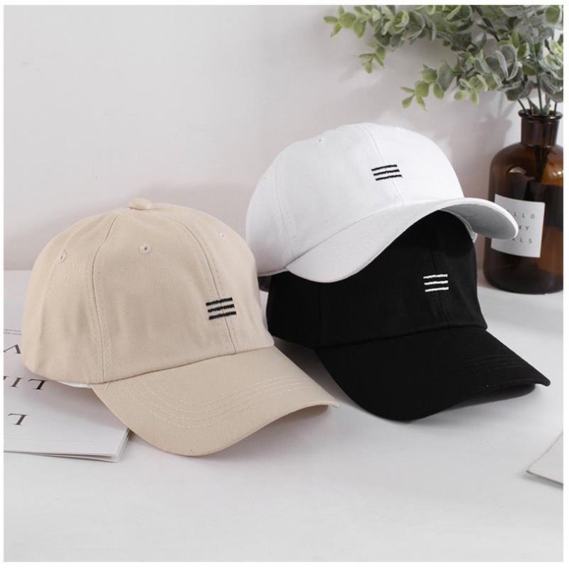 Topi Baseball Garis 3 Tiga Model Koren - Topi Pira dan wanita Disto Model Terbaru