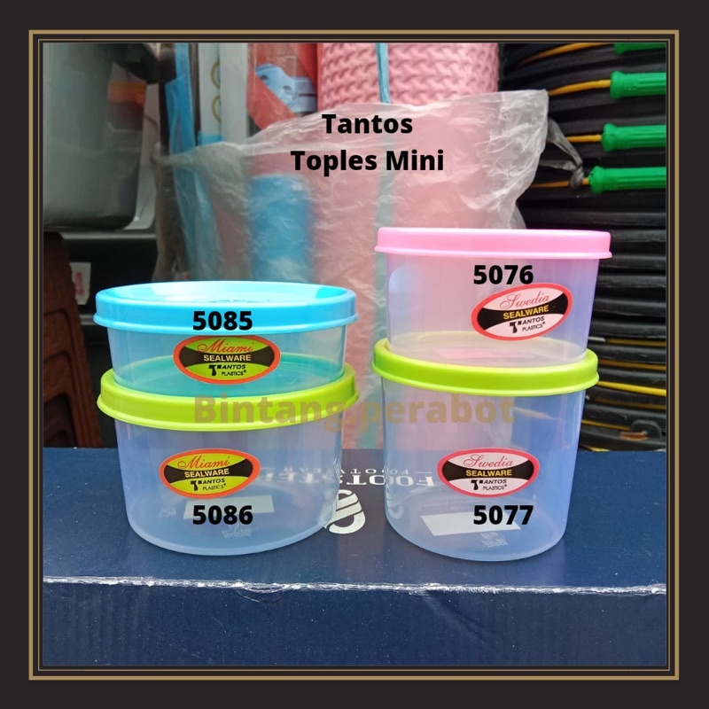 TANTOS - Toples Plastik Bulat Kecil / Toples Plastik Mini / Sealware / Toples Tempat Wadah Makanan