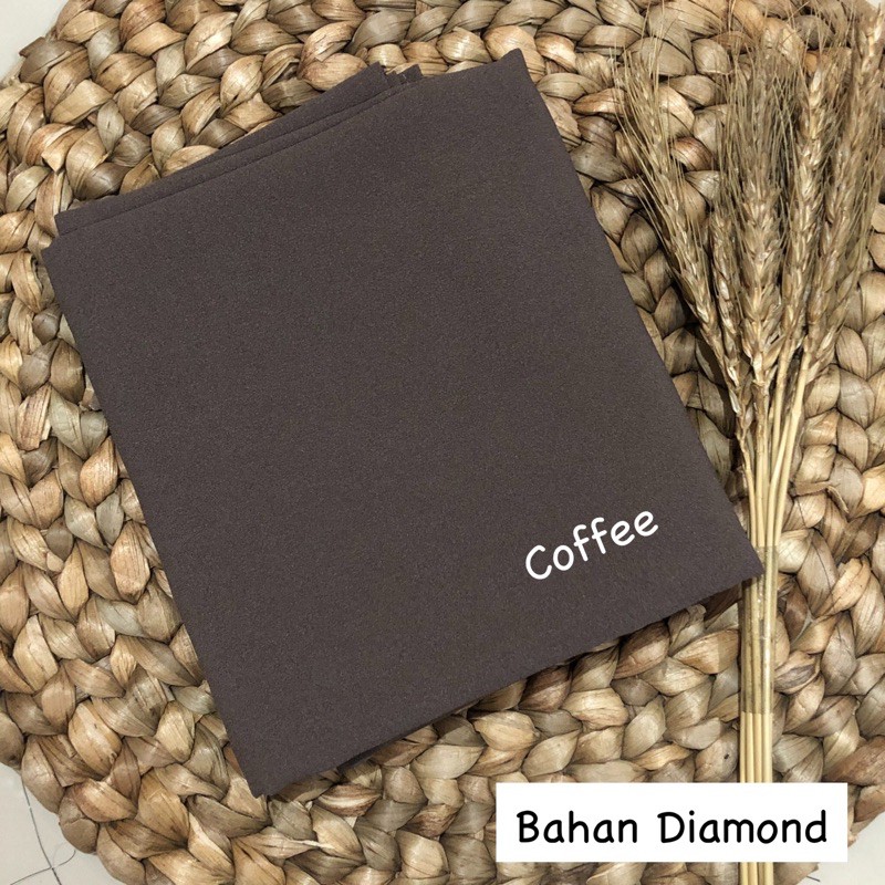 PASHMINA SABYAN  DIAMOND / 180 x 74cm DIAMOND SCRAF / HIJAB / JAHIT TEPI-Coffee