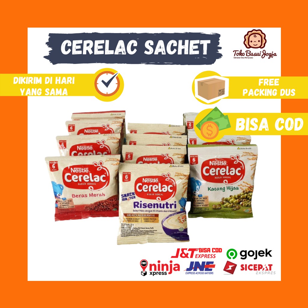 Nestle Cerelac Bubur Sereal Bayi Sachet 20gr Makanan Mpasi Baby usia 6 bulan ke atas 6+ 20 gr gram g