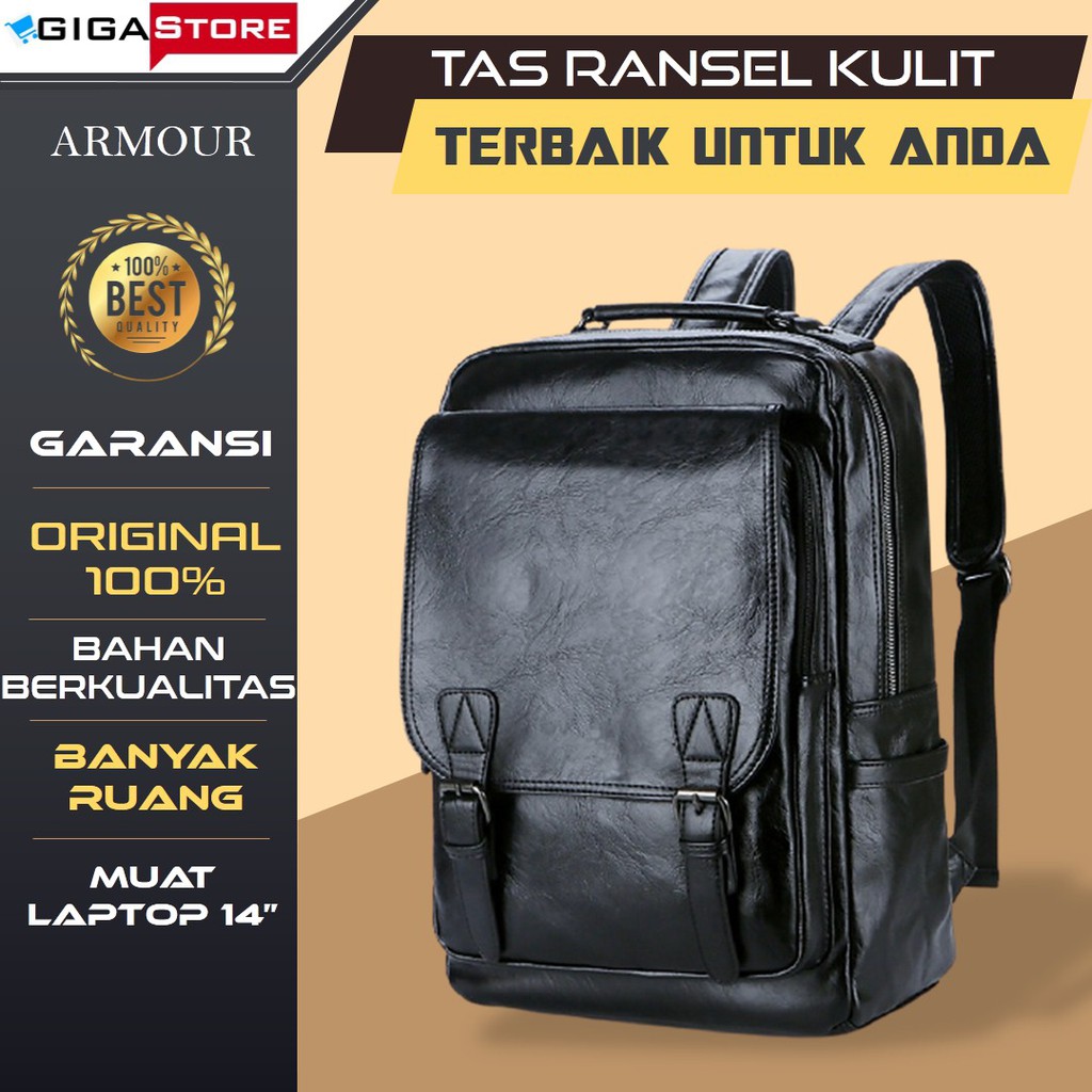 Tas Punggung Gendong Backpack ARM Ransel Kulit Pria Asli Original Cowo Cowok Laki Laki Import Murah