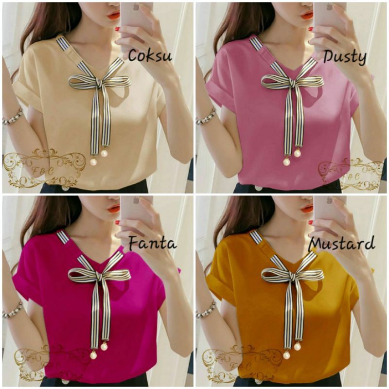 Atasan Blouse Laura (15warna)